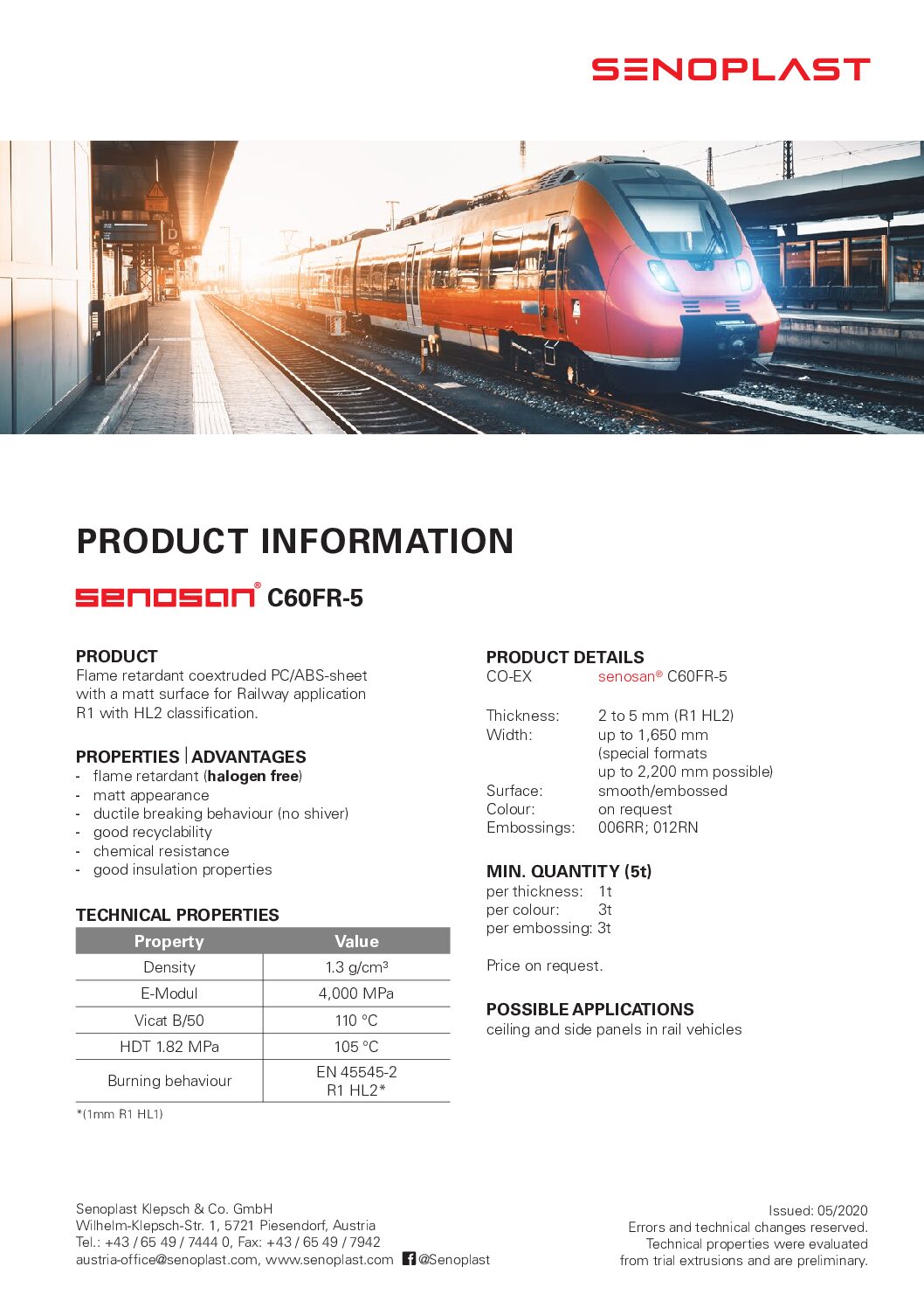 senosan® C60FR-5 for Railway Applications