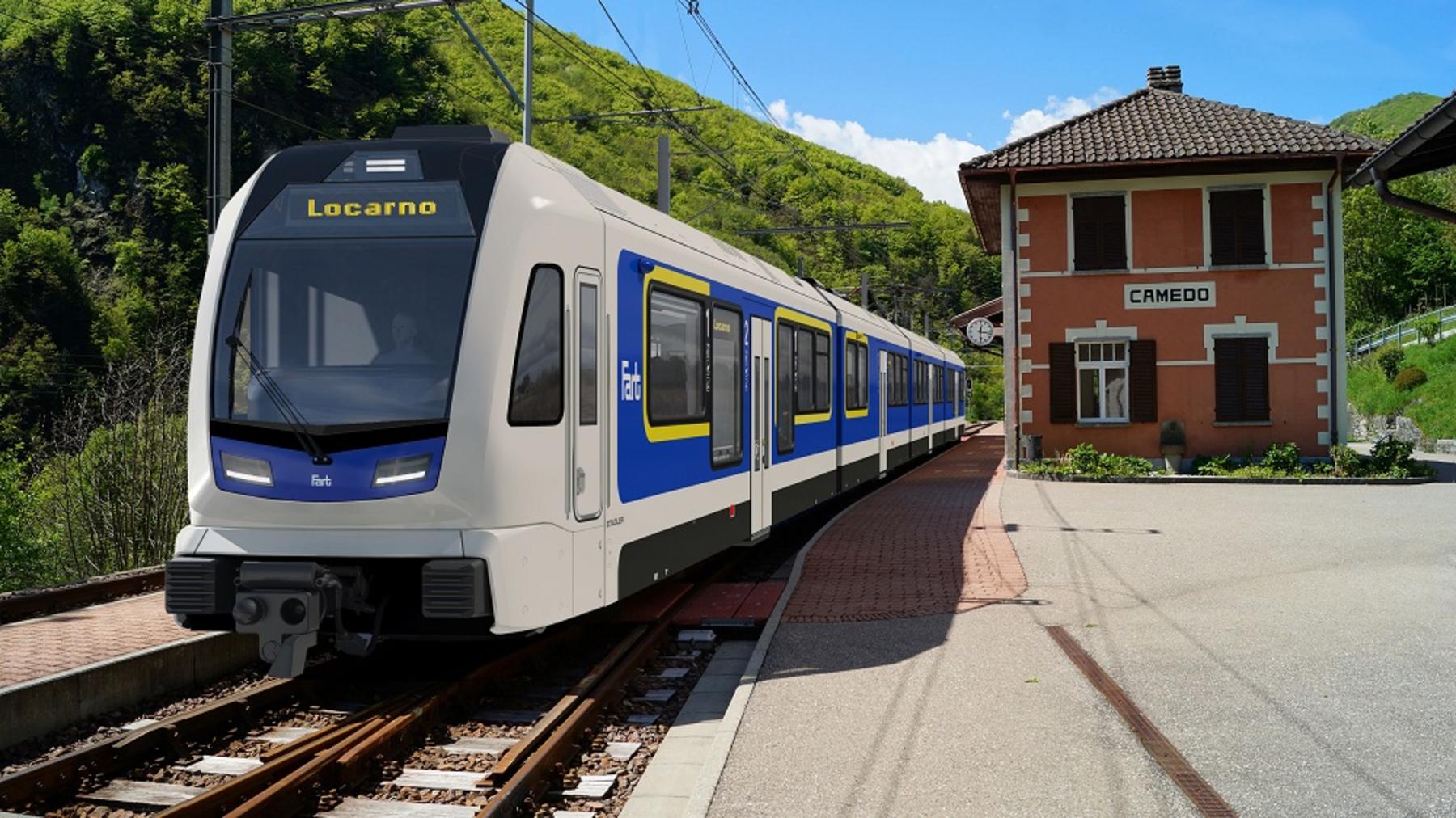Rendering of Stadler's EMU for the Centovalli railway