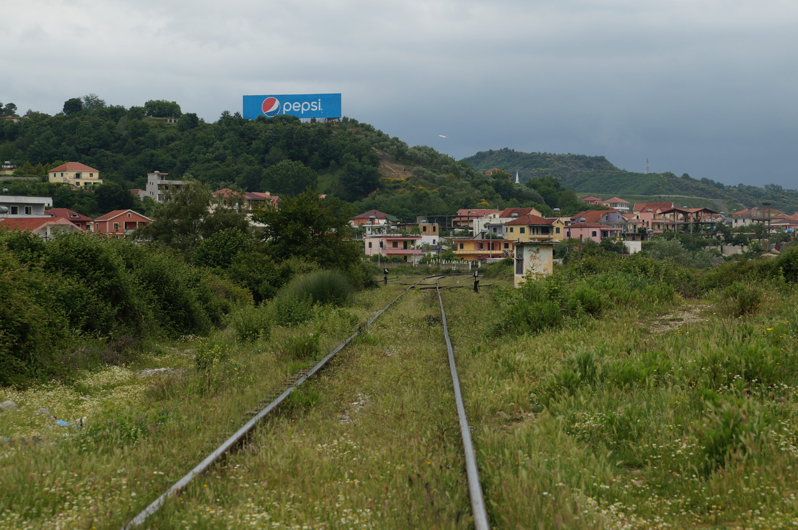 Outside Vora station on the Durrës-Tirana line