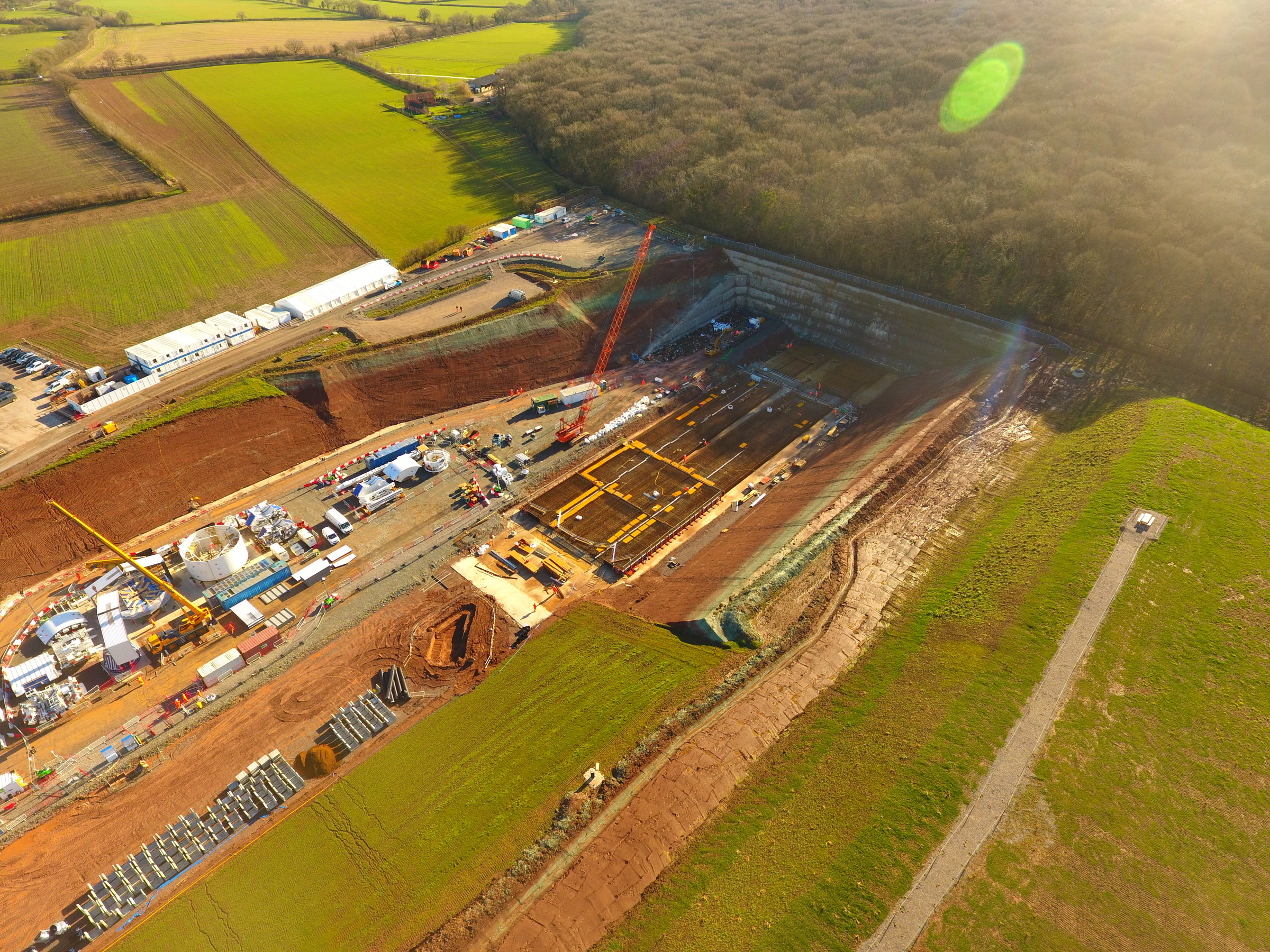 Collins Earthworks Drone Footage of Long Itchington Wood portal site