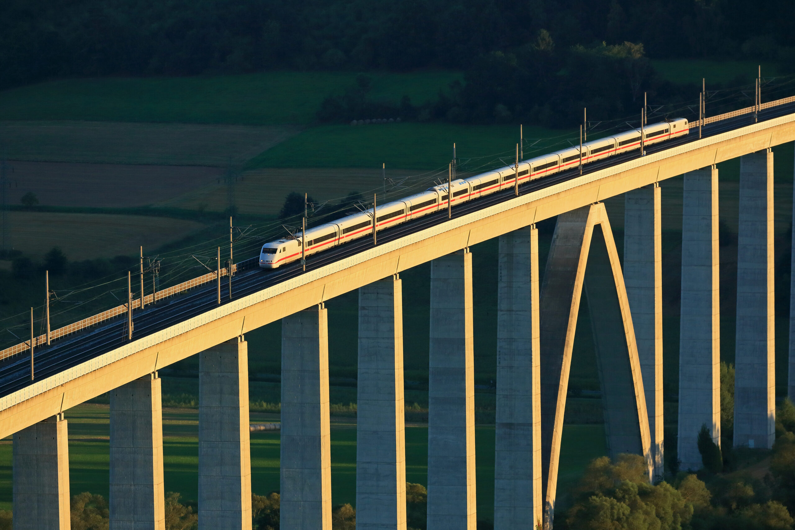 ICE 1 train on the high-speed route between Hanover and Würzburg