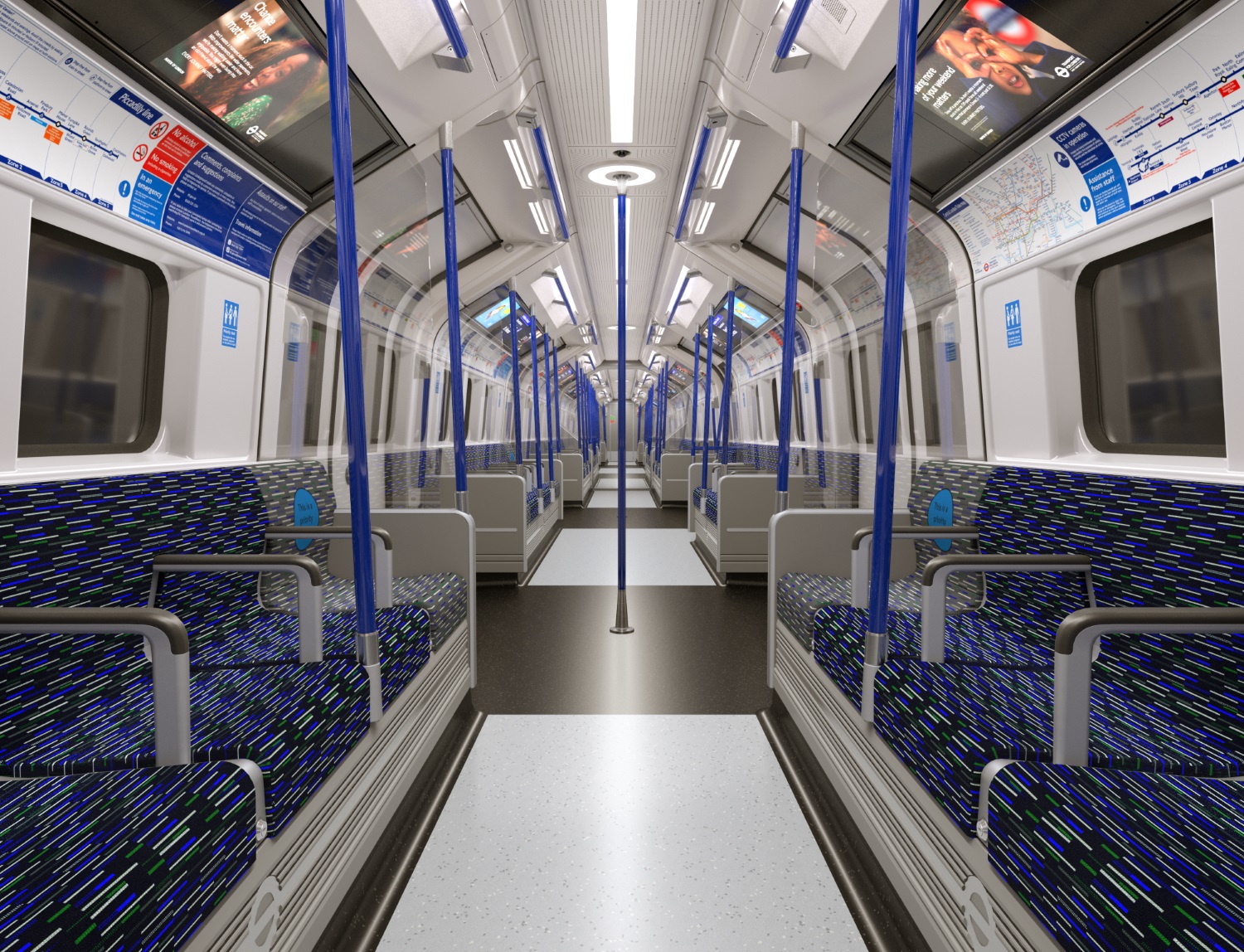 Interior of the new Piccadilly line train