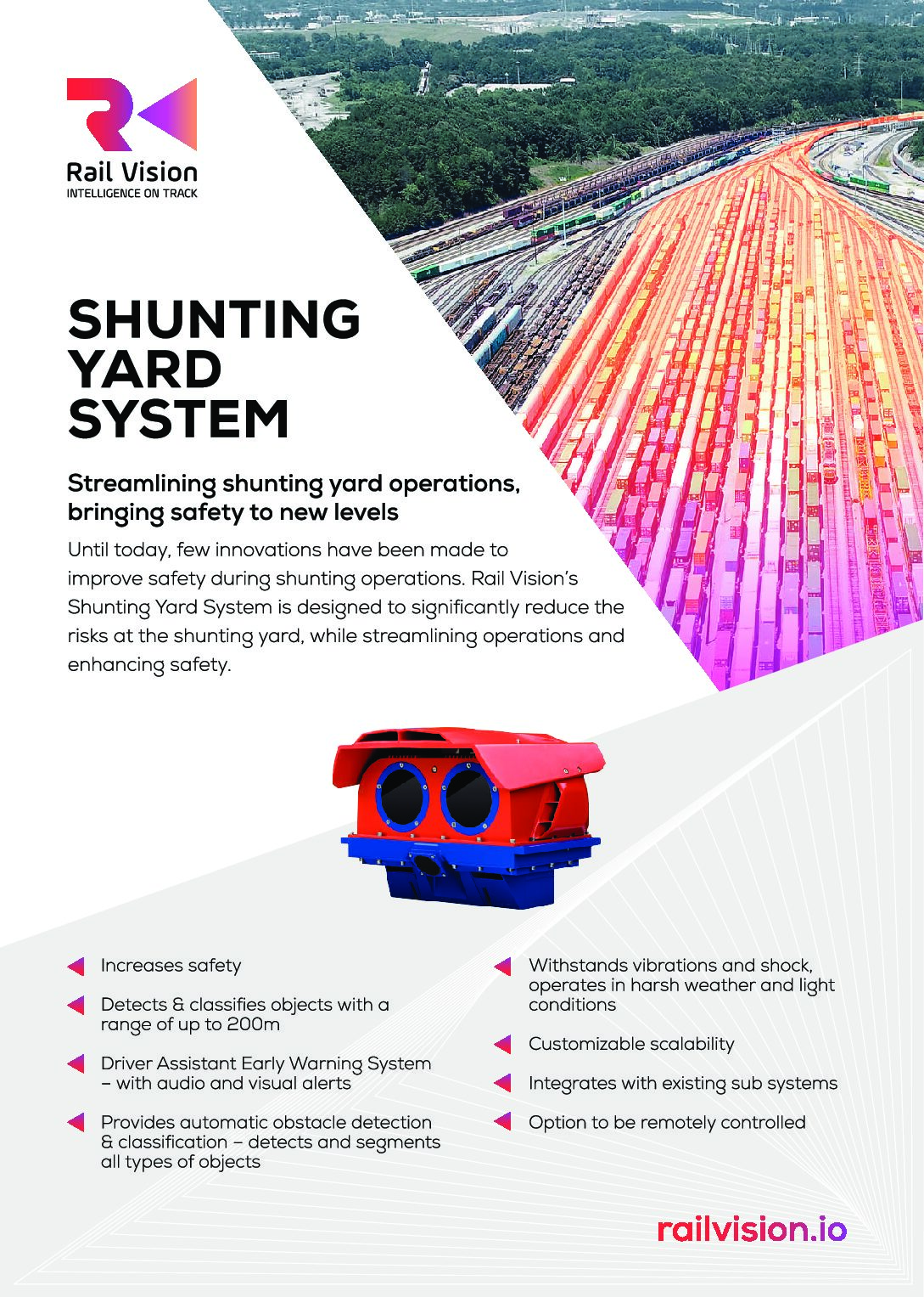 Rail Vision Shunting Yard System Fact Sheet