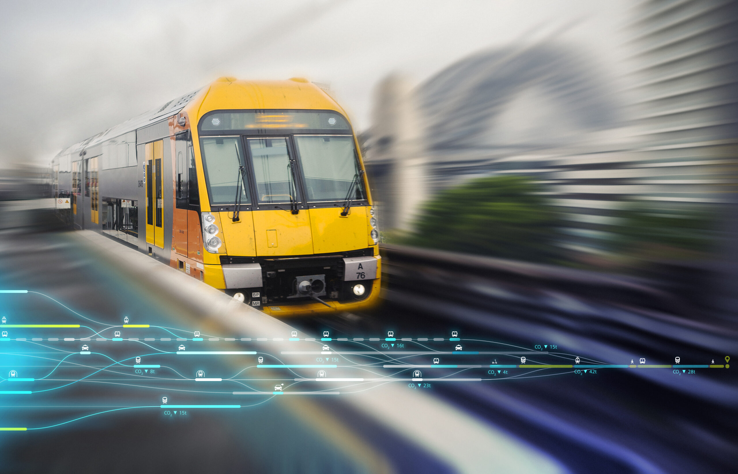 A train on Sydney's rail network