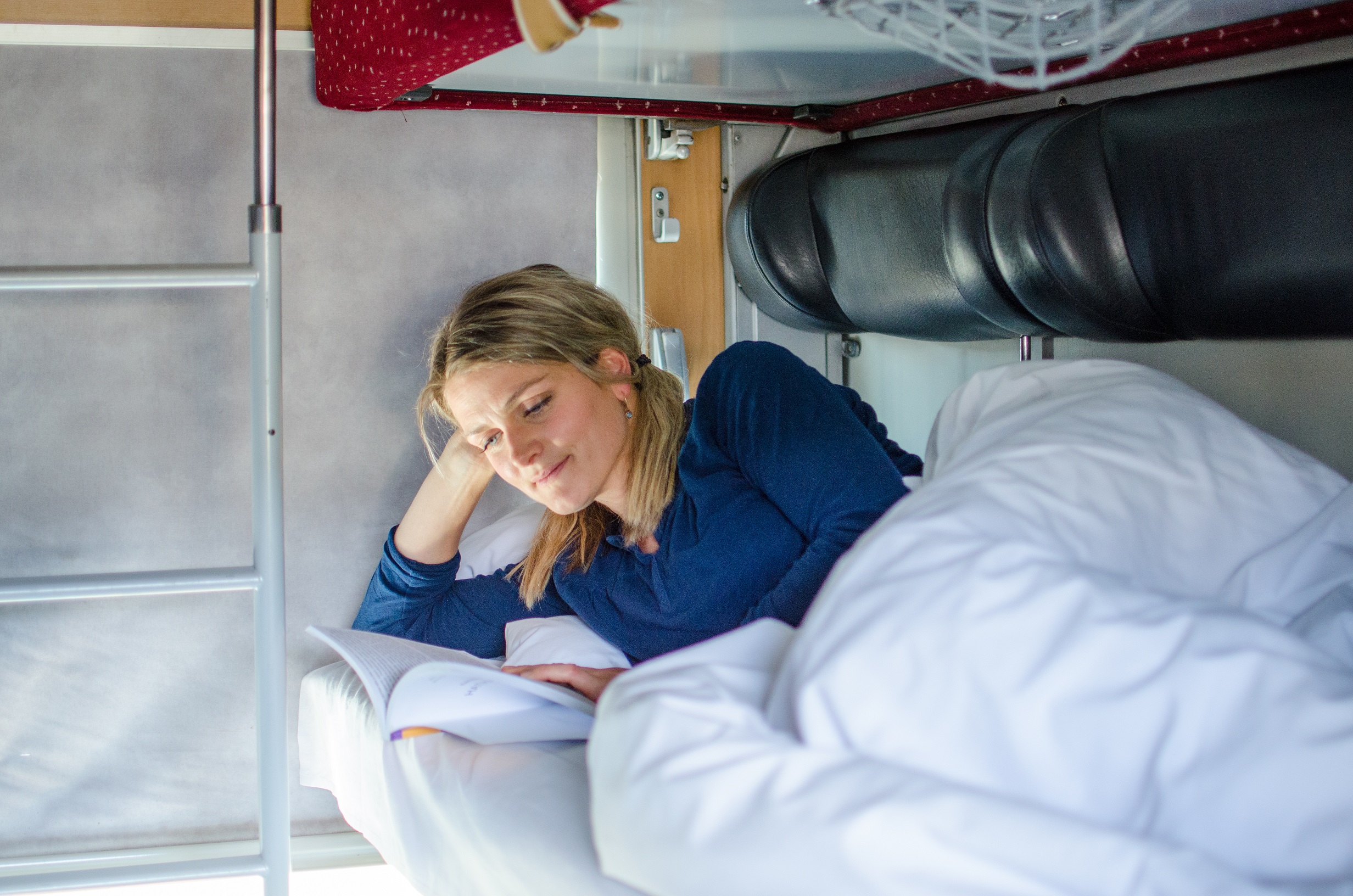 Passenger in a sleeper car