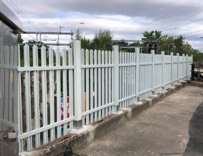 CCS TouchSAFE palisade fencing installed on railway platform