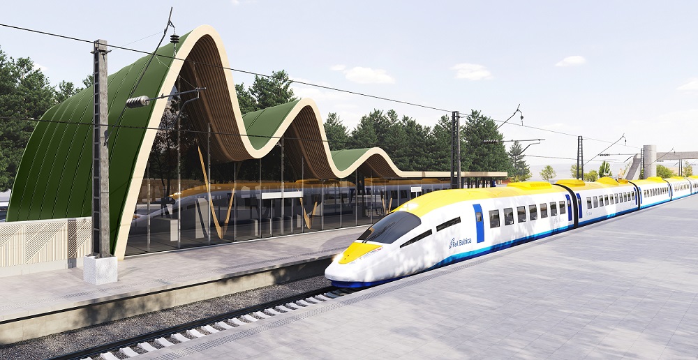 Rail Baltica Train and Station Concept Image