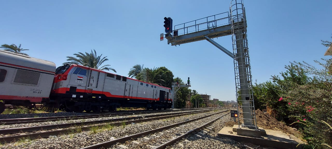 Signalling equipment installed on the Quseia section of the Beni Suef-Asyut Line, Egypt