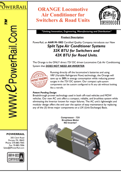 Locomotive Cab Air Conditioning System