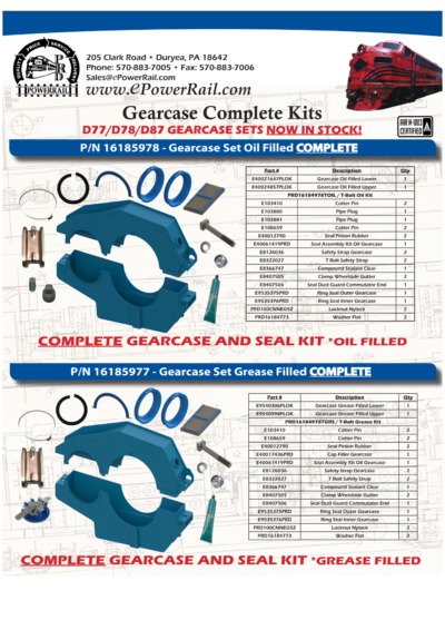 Complete GearCase and Seal Kits
