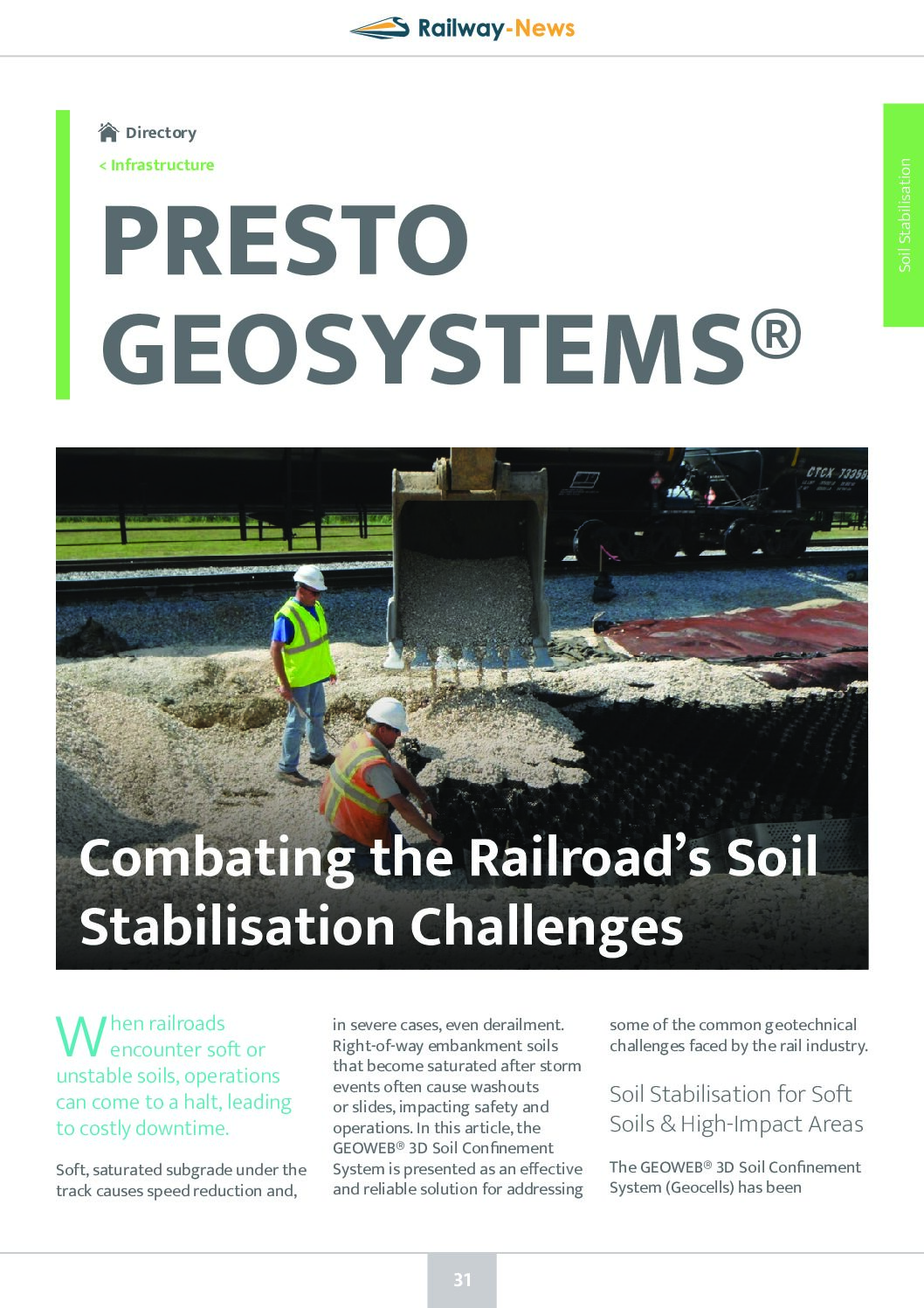 Combating the Railroad’s Soil Stabilisation Challenges