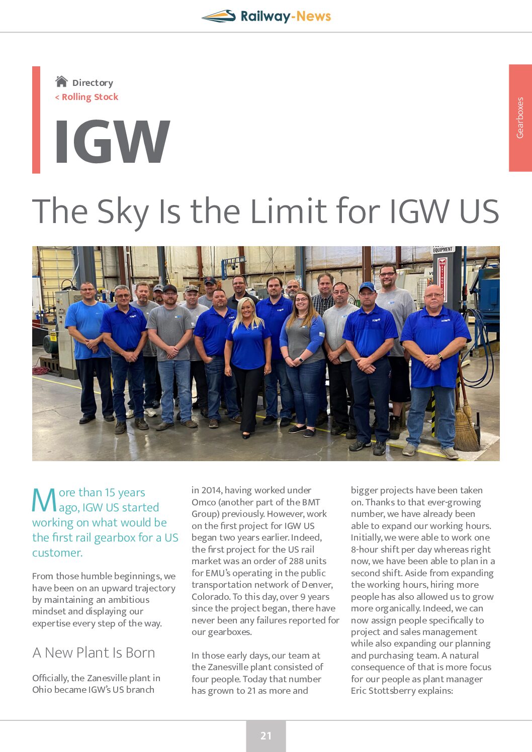 The Sky Is the Limit for IGW US