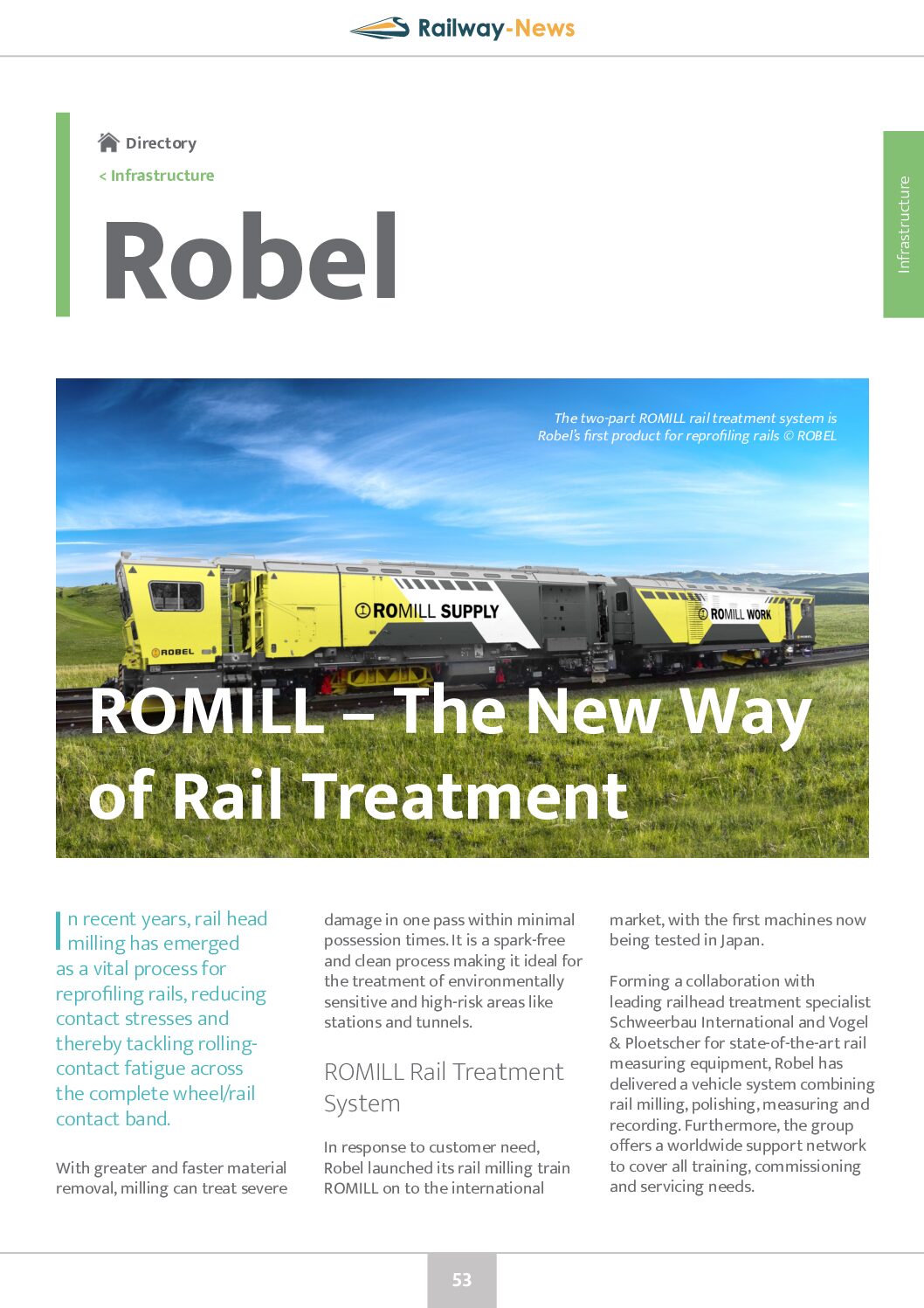 ROMILL – The New Way of Rail Treatment