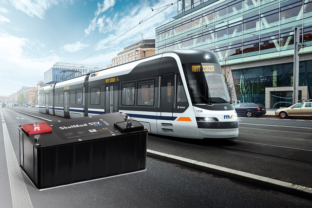 SkelMod 51V rail-certified ultracapacitor module with tram