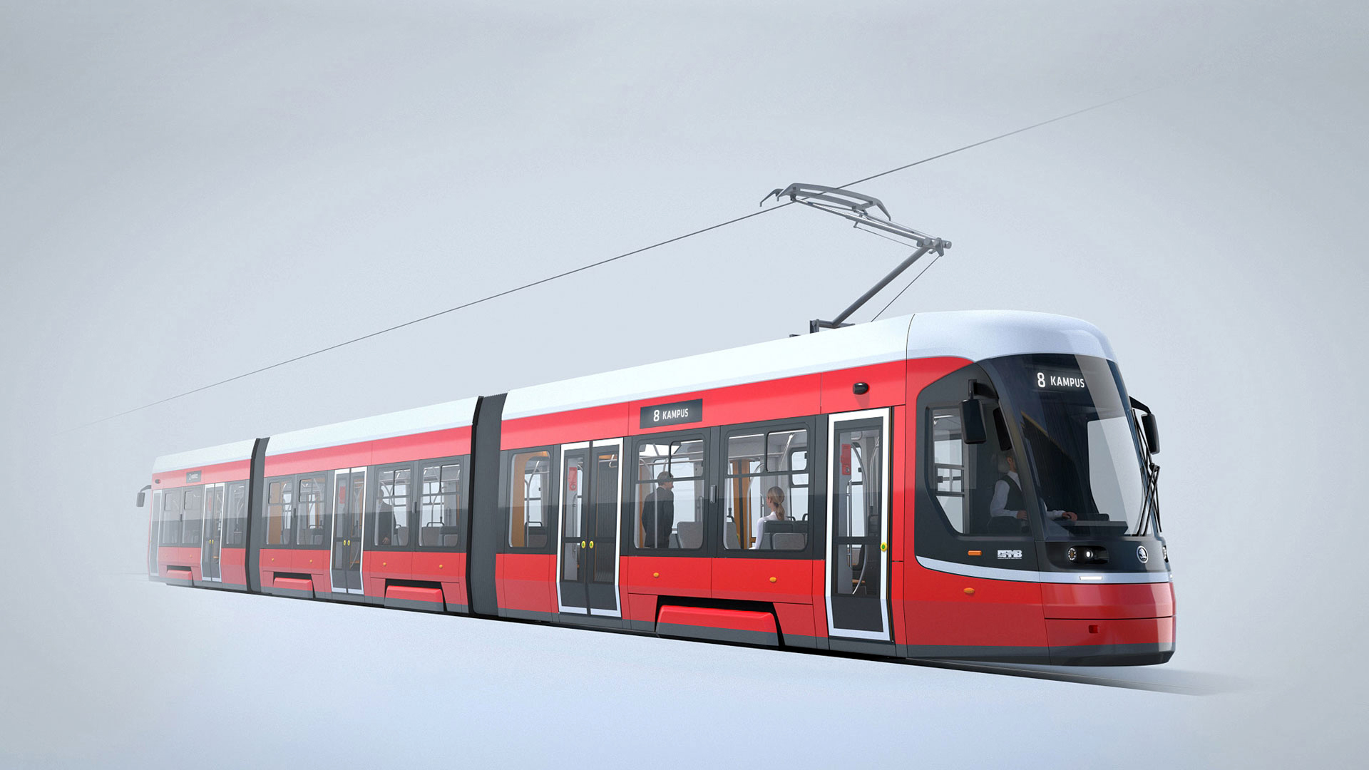 Rendering of the tram for Brno