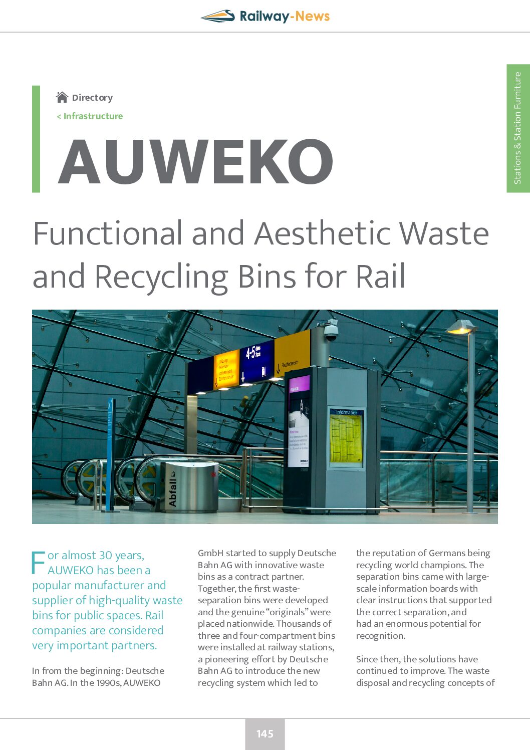 AUWEKO – Functional and Aesthetic Waste and Recycling Bins for Rail