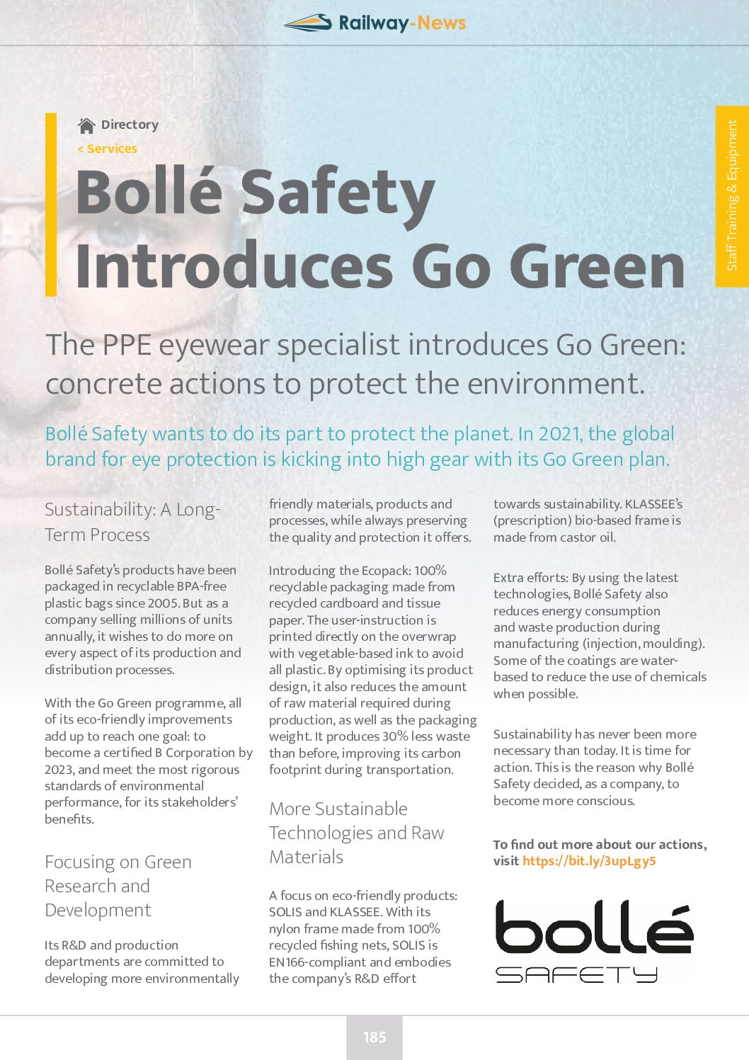 Bollé Safety Introduces Go Green