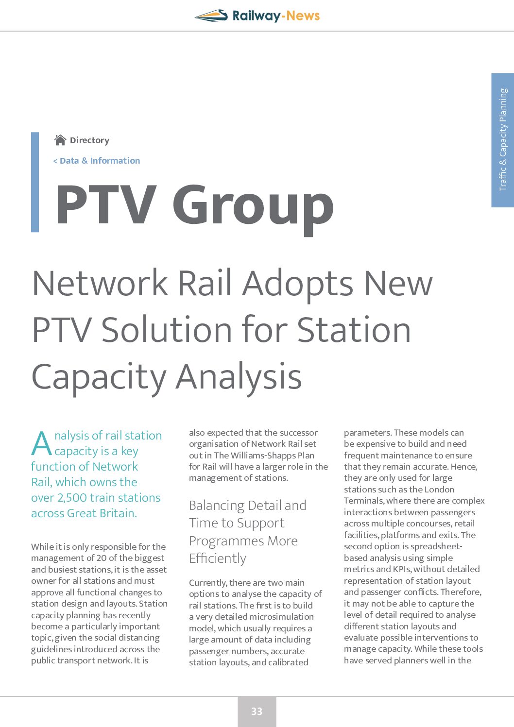 Network Rail Adopts New PTV Solution for Station Capacity Analysis