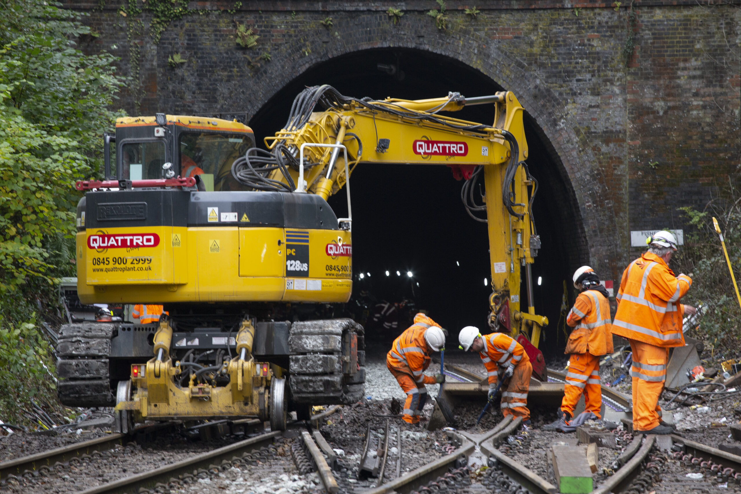 Clean-up works at Fishteron Tunnel, following the Salisbury Tunnel Junction collision