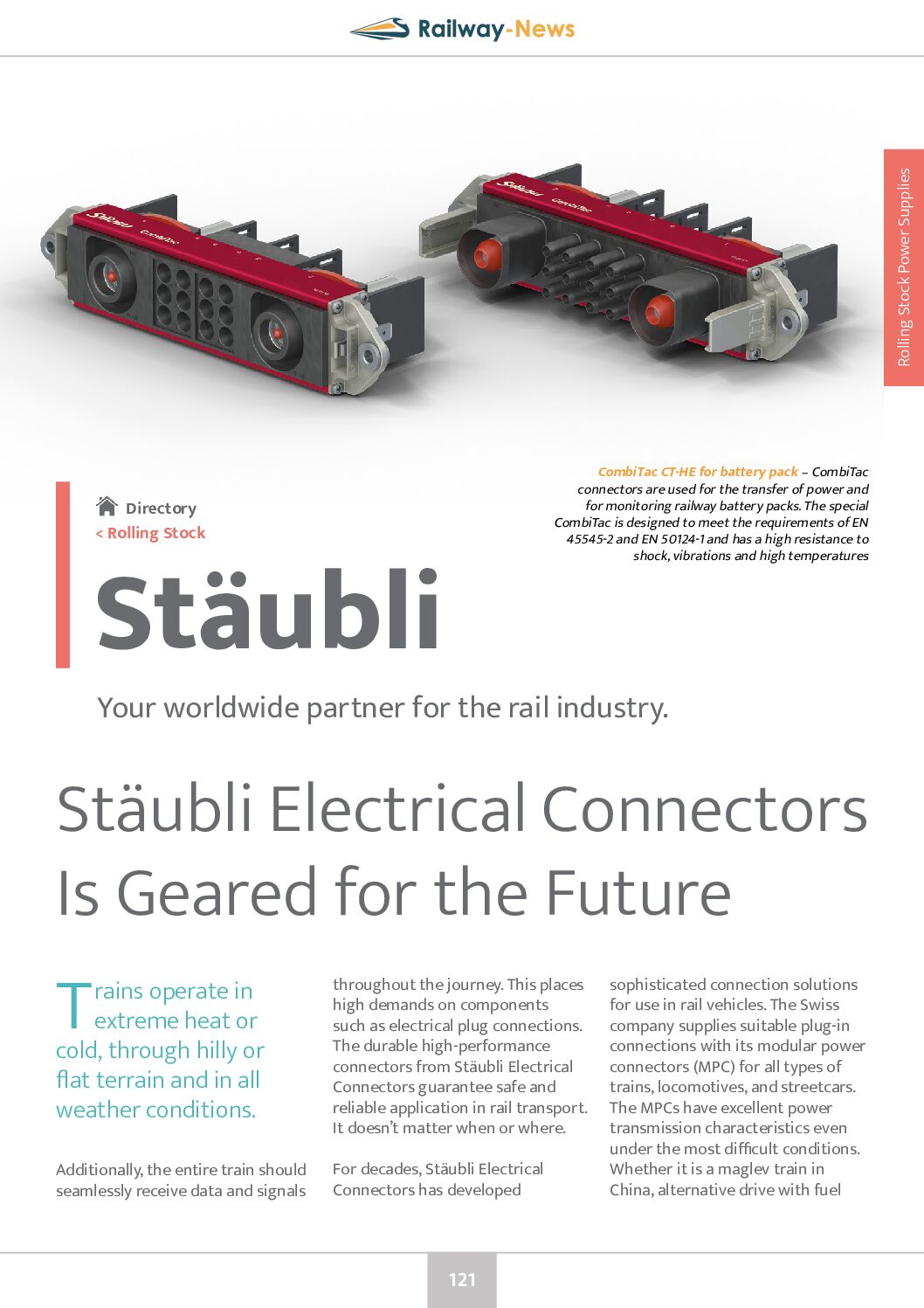 Stäubli Electrical Connectors Is Geared for the Future