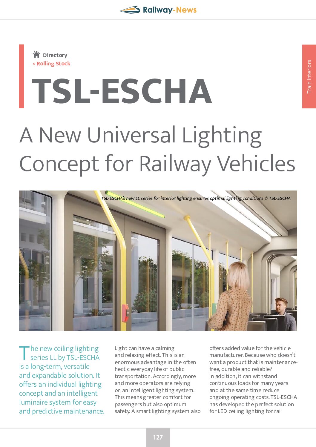 A New Universal Lighting Concept for Railway Vehicles