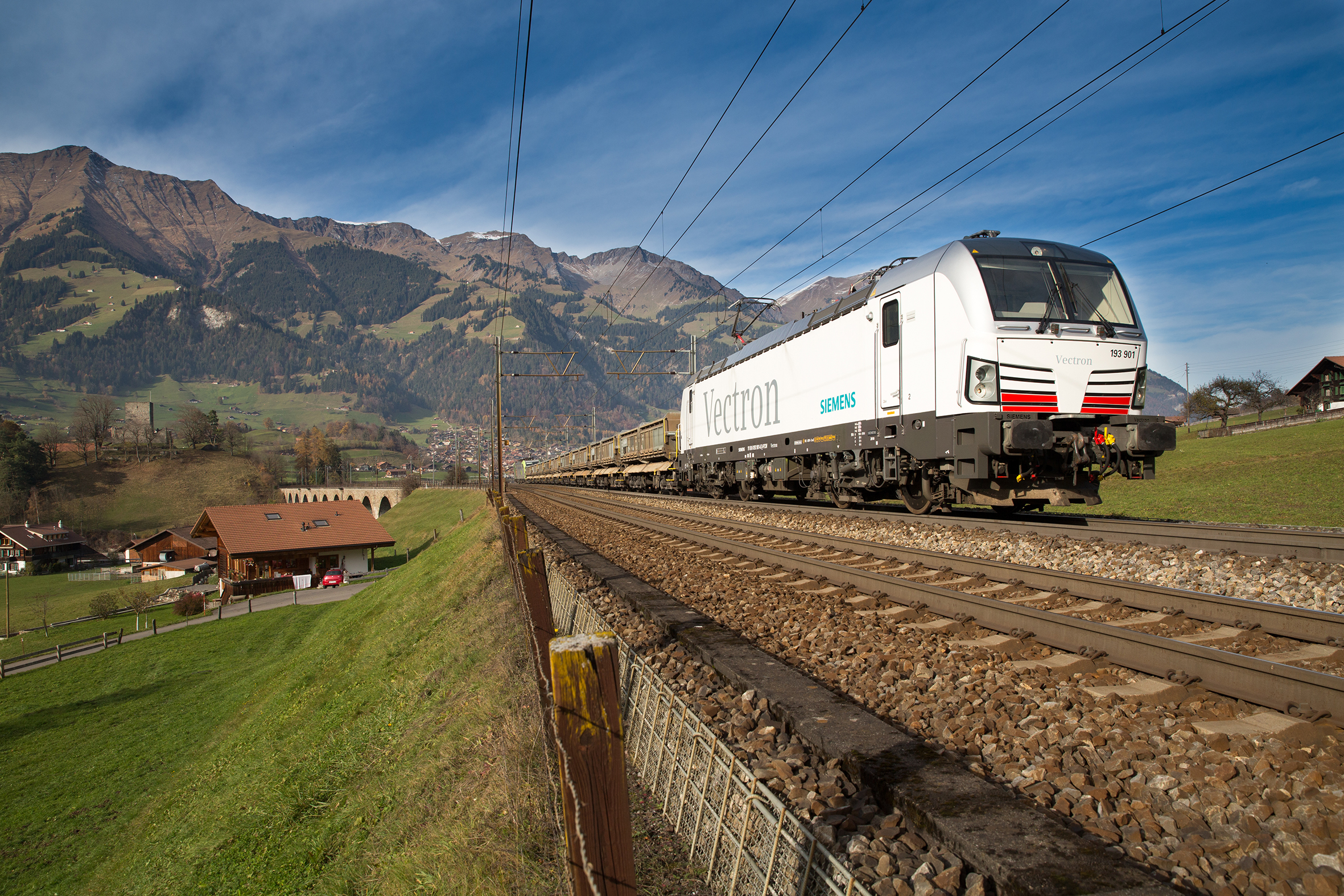 A Siemens Vectron locomotive