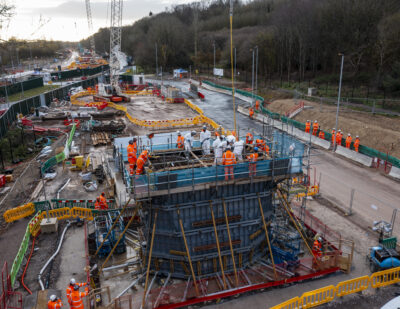 HS2: Construction Begins on First Giant Pier for UK’s Longest Rail Bridge