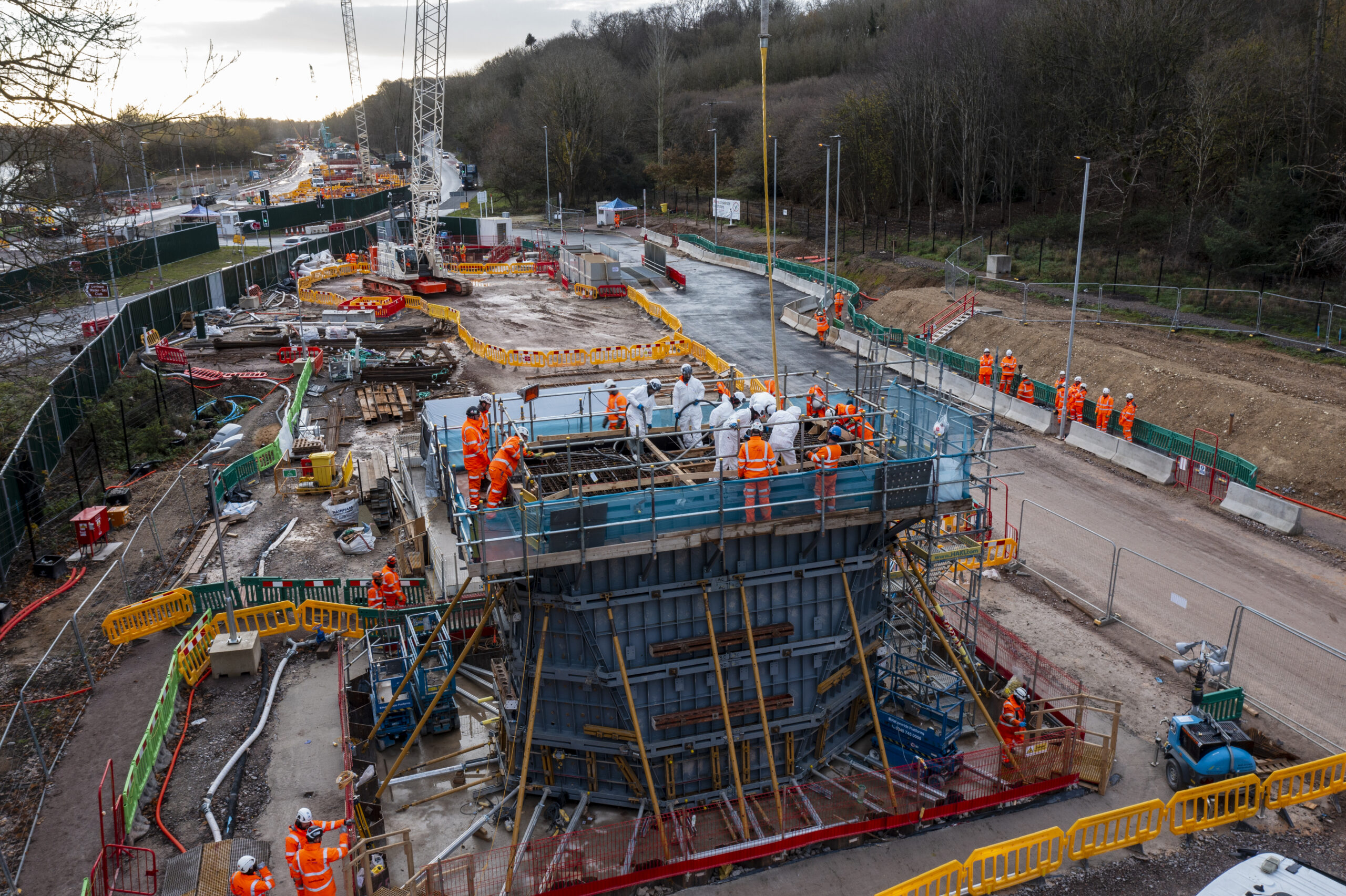 The Colne Valley Viaduct under construction
