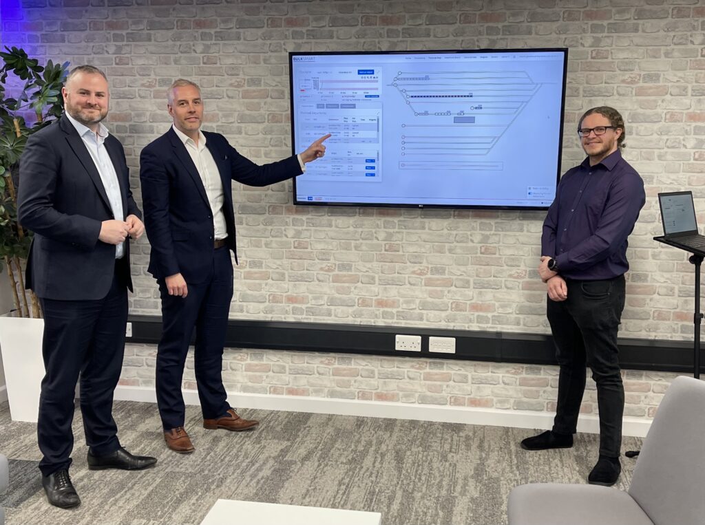 L-R: Andrew Stephenson MP, Tim Jones (Co-Founder and Managing Director, 3Squared) and Martin Gleadow (Head of IT and Technical Innovation, 3Squared)