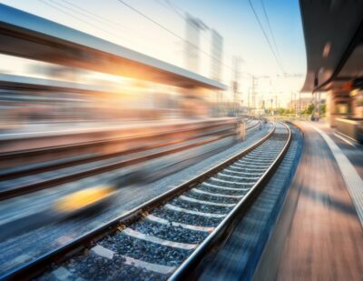 Derby Rubber – Railway station with motion blur effect