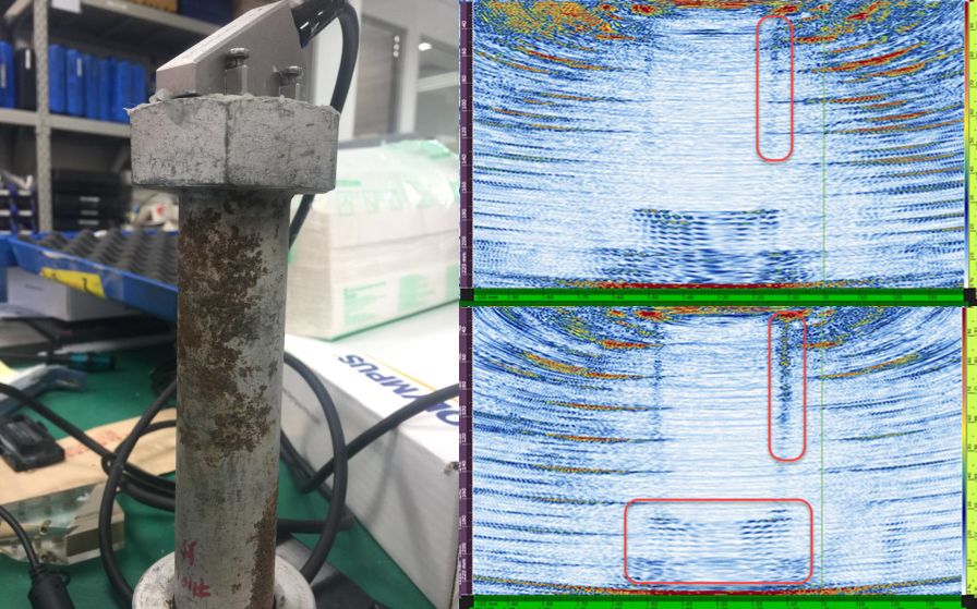 The OLYPUS total focusing method showing corrosion on a high-strength bolt surface