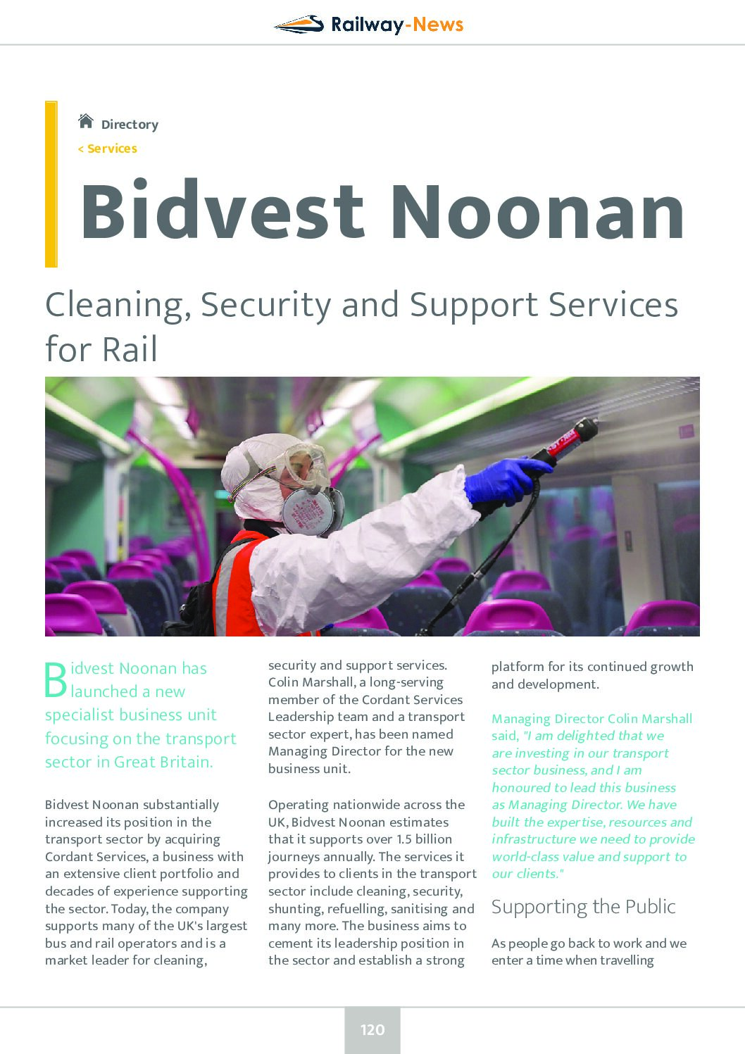 Cleaning, Security and Support Services for Rail