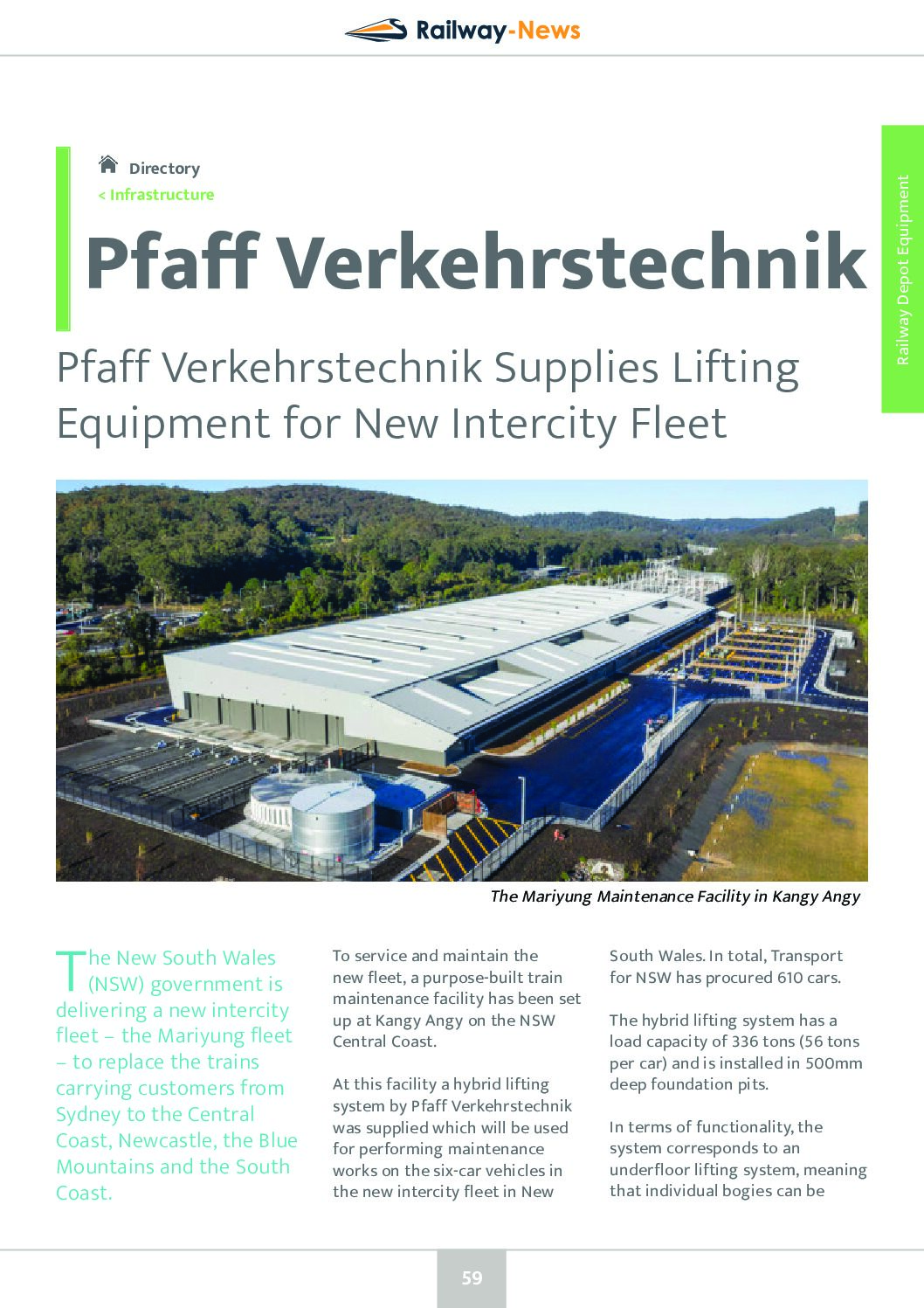 Pfaff Verkehrstechnik Supplies Lifting System for New Intercity Fleet