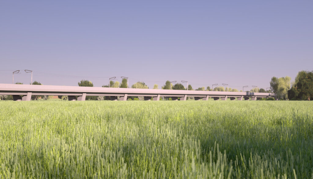 Artist's impression of the Thame Valley Viaduct in ten years time