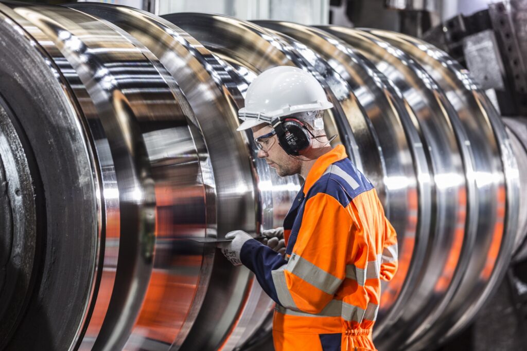 Steel works at Teesside Beam Mill