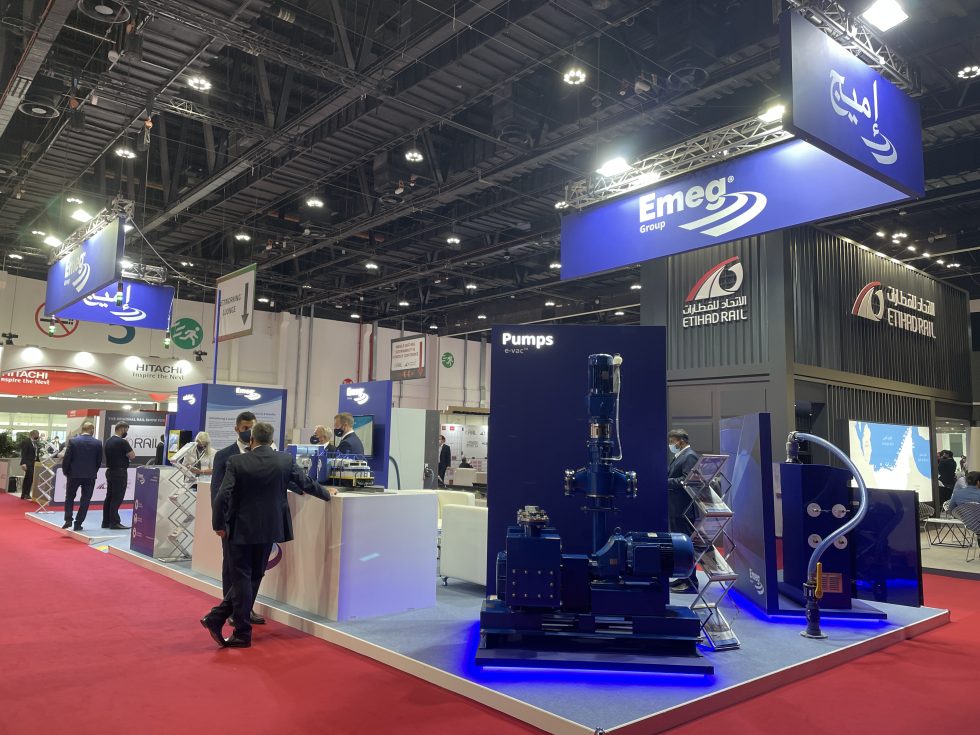 Emeg Group's stand at Middle East Rail 2022