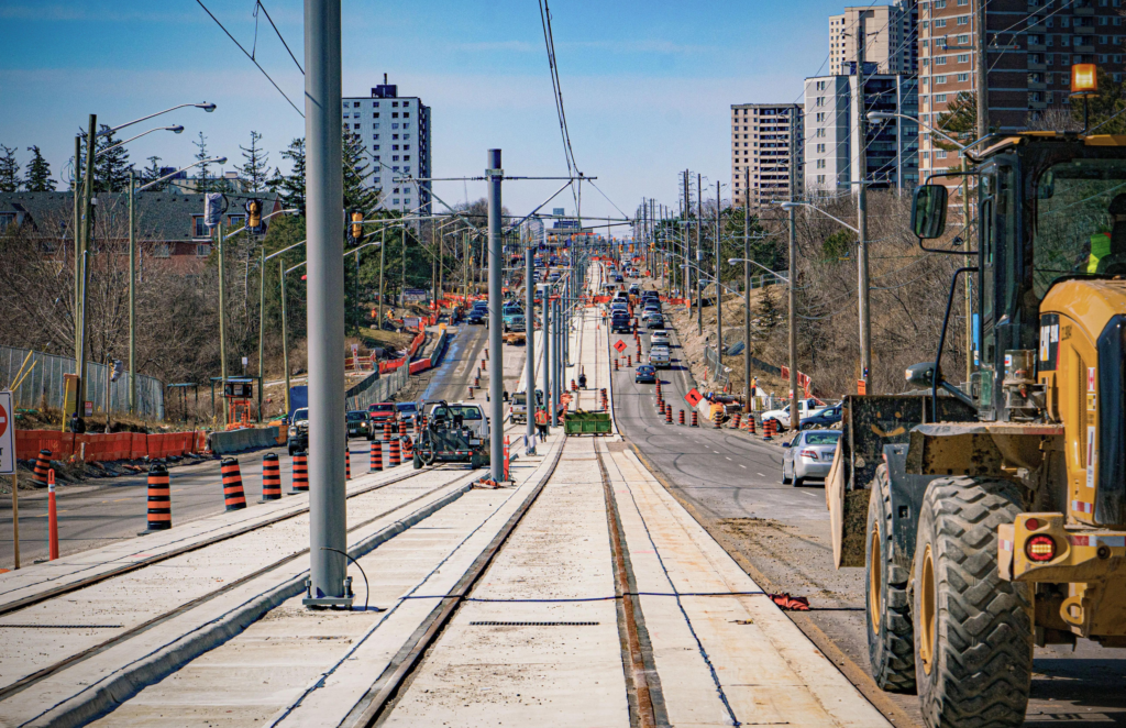 Finch West Light Rail Transit tracks