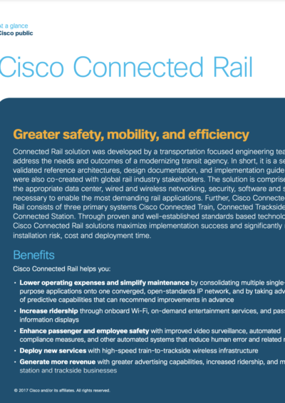 Cisco Connected Rail At-A-Glance