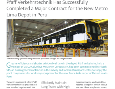 Pfaff Verkehrstechnik Completes Contract for the New Metro Lima Depot in Peru