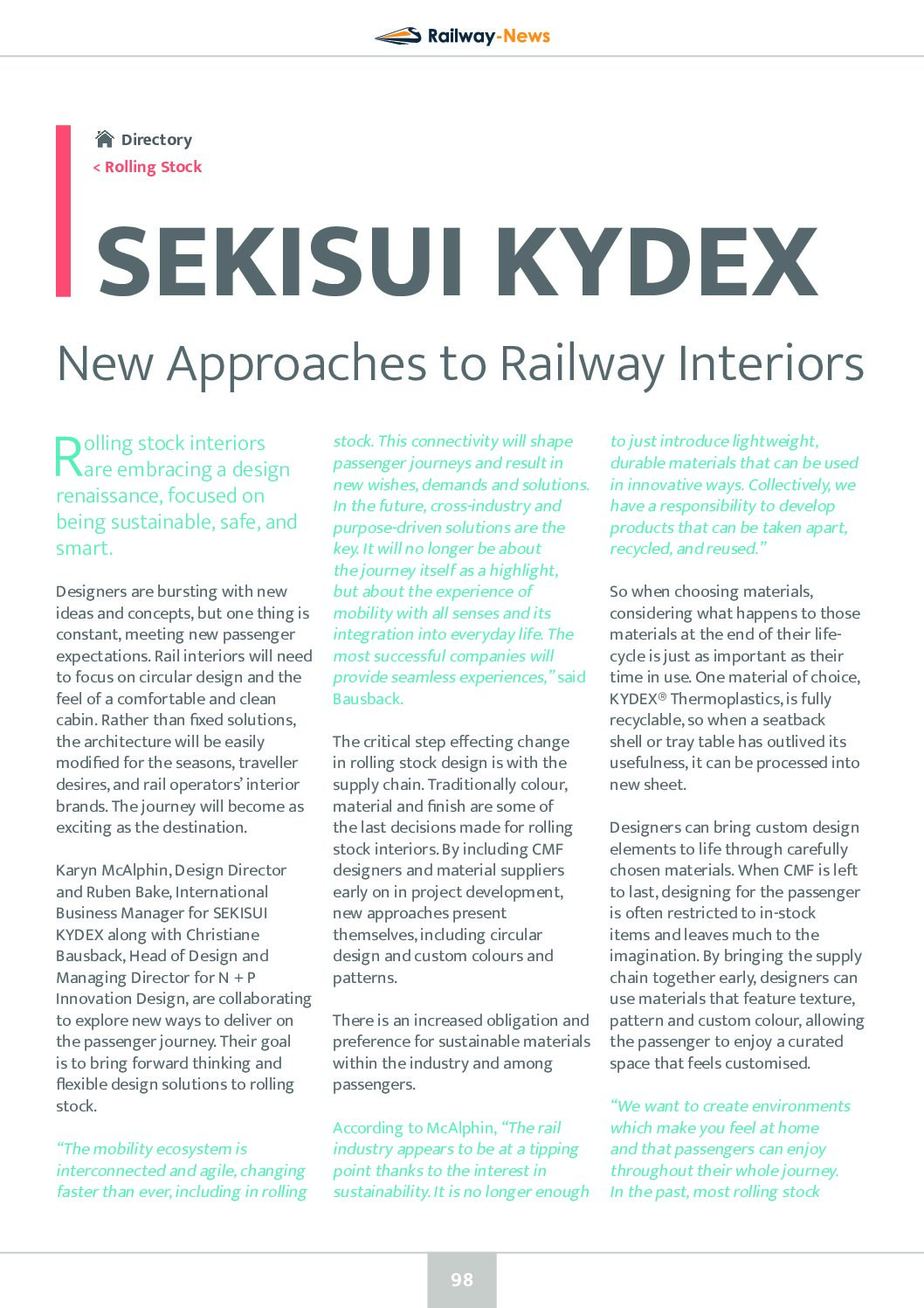 New Approaches to Railway Interiors