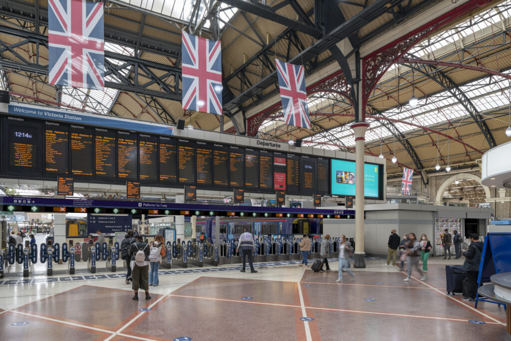 London Victoria station after work to install additional ticketgates for platforms 1-7.