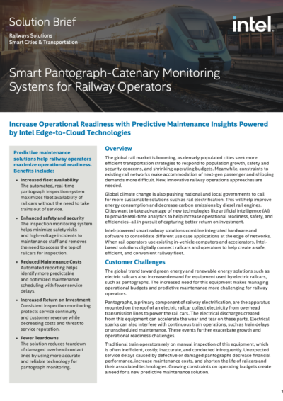 Smart Pantograph-Catenary Monitoring Systems for Railway Operators