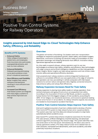 Positive Train Control Systems for Railway Operators