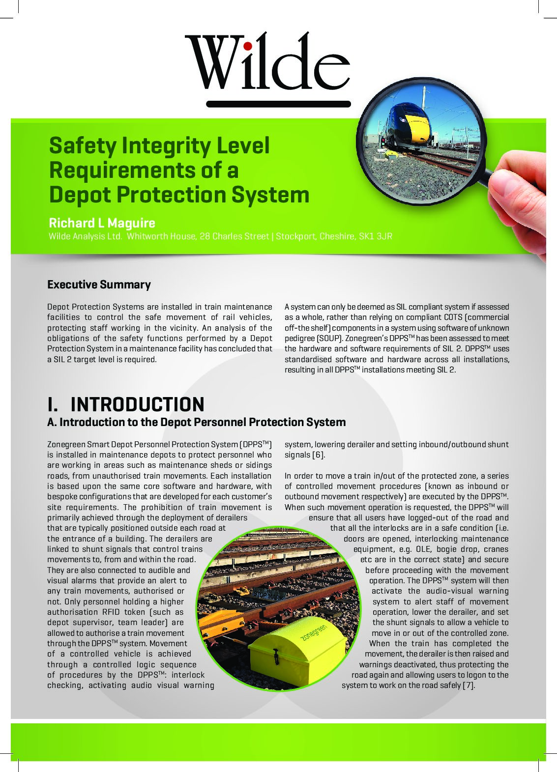 Safety Integrity Level Requirements of a Depot Protection System