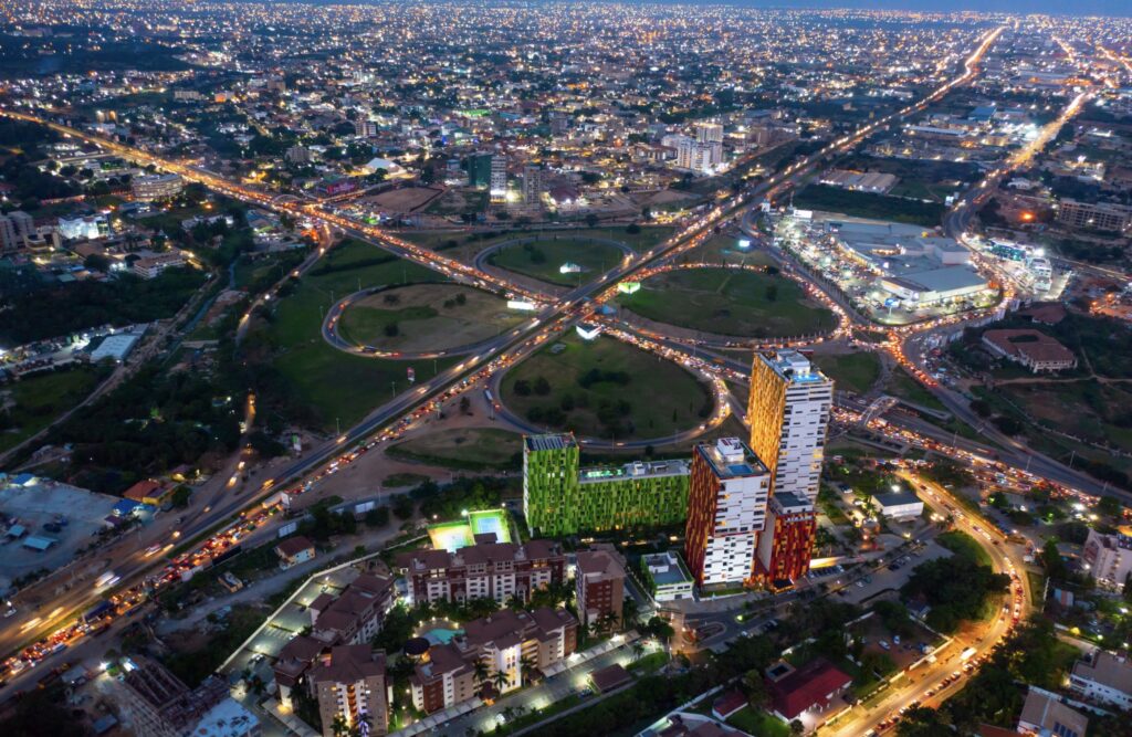 Aerial view of Accra, the capital of Ghana