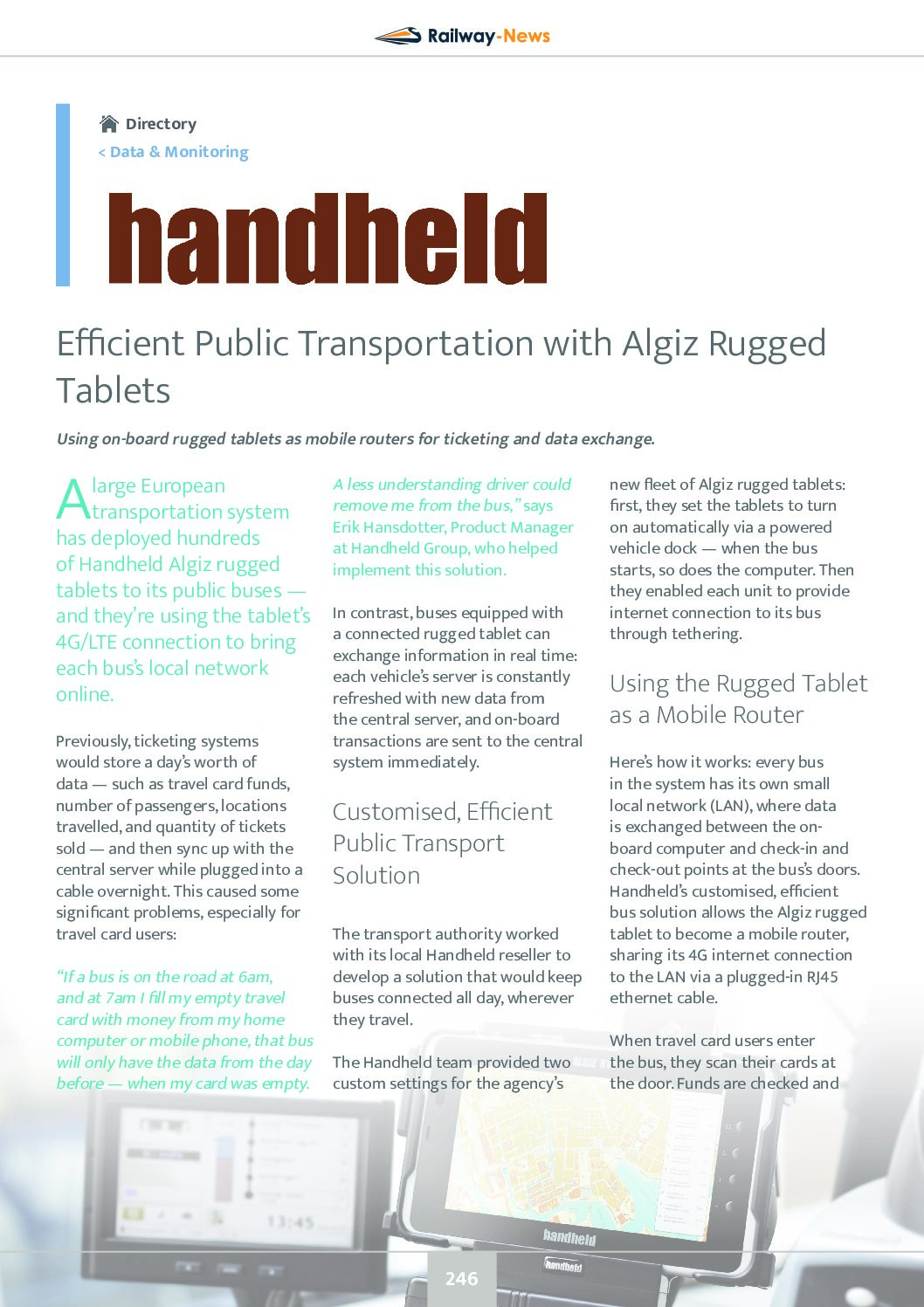 Efficient Public Transportation with ALGIZ Rugged Tablets
