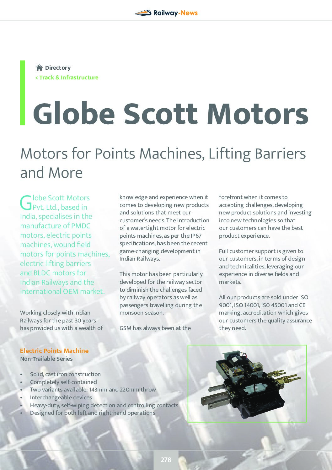 Motors for Points Machines, Lifting Barriers and More