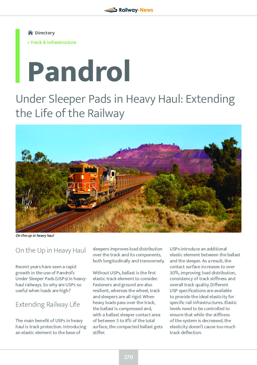 Under Sleeper Pads in Heavy Haul: Extending the Life of the Railway