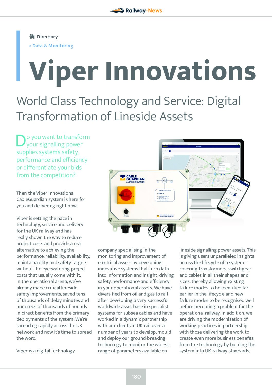 World Class Technology and Service: Digital Transformation of Lineside Assets