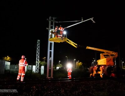 First Electrical Lines Installed for South Wales Metro